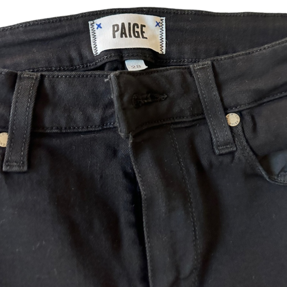 Paige Black Straight-Leg Jeans/Denim